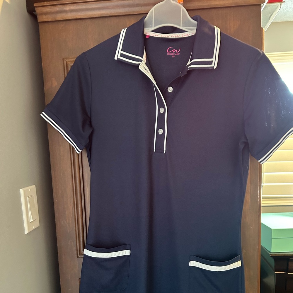 Cracked Wheat Navy & White Dress